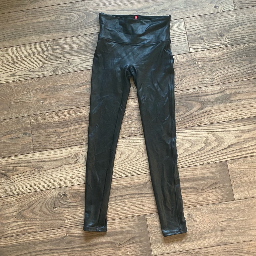 SPANX Black Faux Leather Leggings